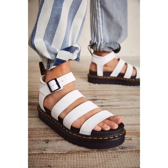 Free People x Dr. Martens Blaire Hydro Leather Flatform Gladiator Sandals