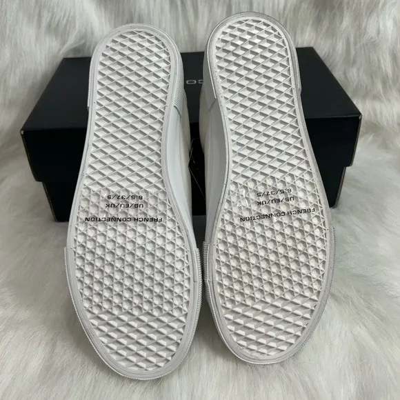 French Connection Silver White Sneakers Sleek Design