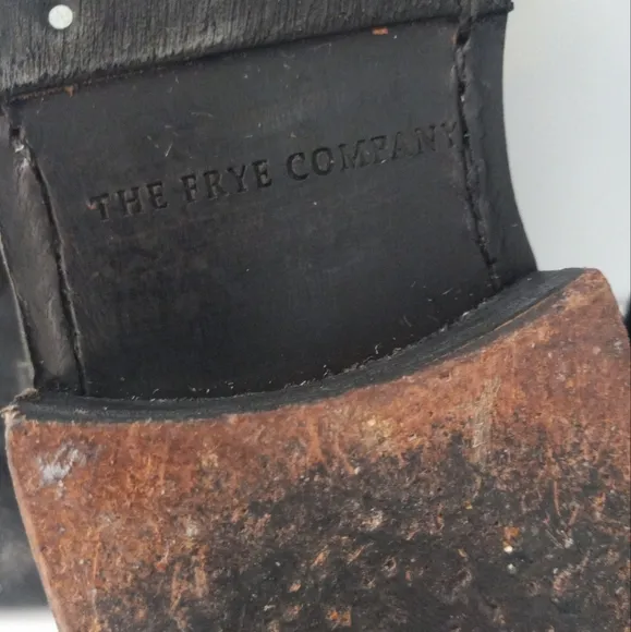 Frye Black Combat Boots with Mid-Calf Height and Rugged DesignFrye Harness Boots