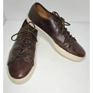 Frye Brett Brown Distressed Leather Lace Up Low Sneakers Men's Size 13