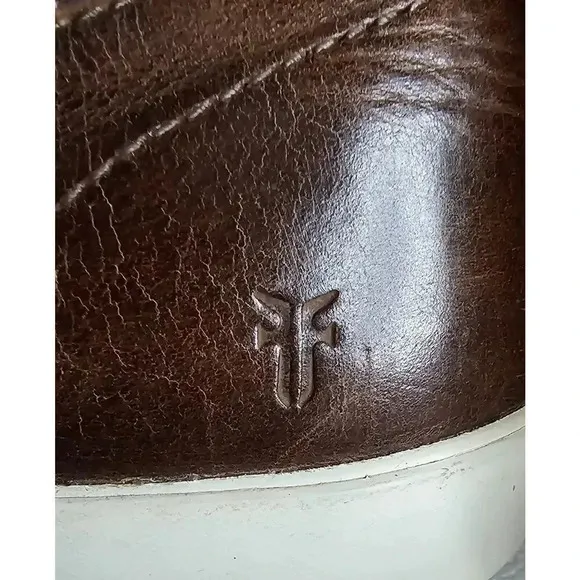 Frye Brett Brown Distressed Leather Lace Up Low Sneakers Men's Size 13