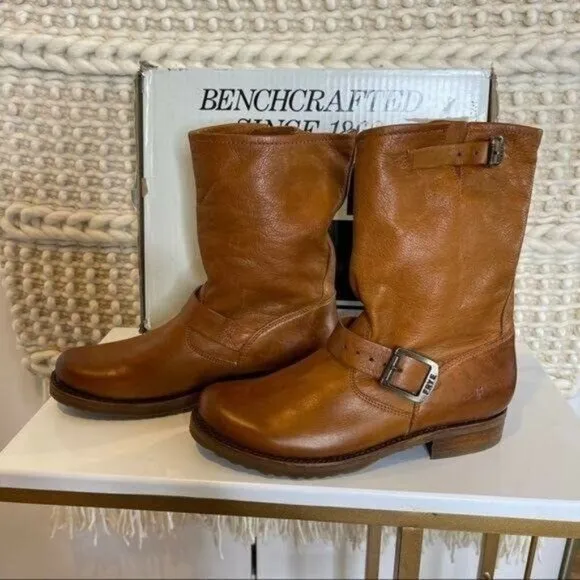 Frye Cognac &quot; Whiskey&quot; Short Leather Boots Size 6.5