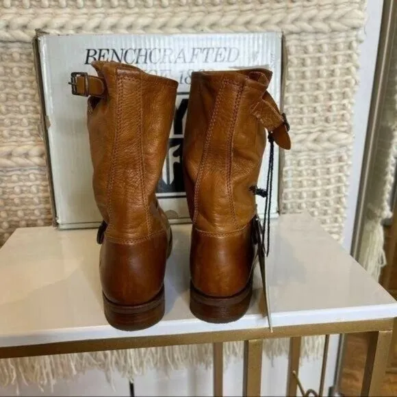 Frye Cognac &quot; Whiskey&quot; Short Leather Boots Size 6.5