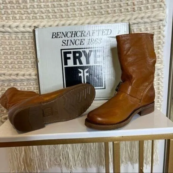 Frye Cognac &quot; Whiskey&quot; Short Leather Boots Size 6.5
