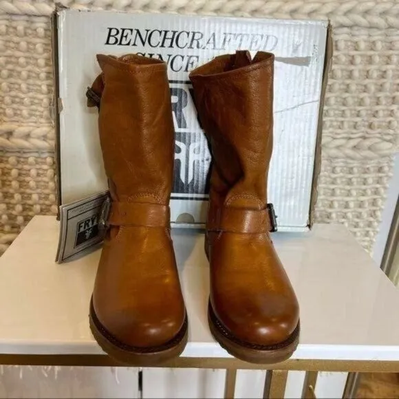 Frye Cognac &quot; Whiskey&quot; Short Leather Boots Size 6.5