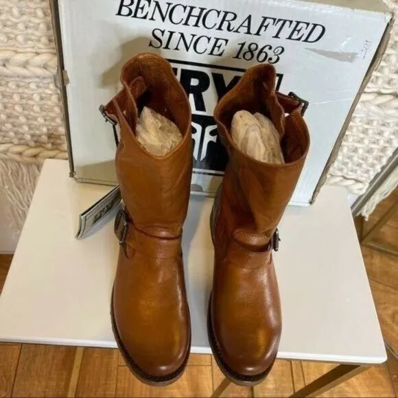 Frye Cognac &quot; Whiskey&quot; Short Leather Boots Size 6.5