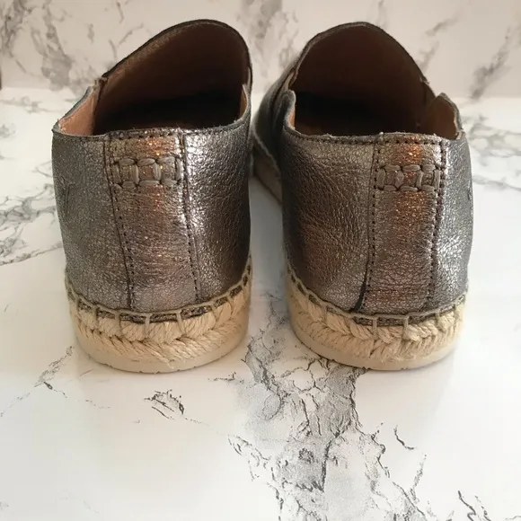 Frye Isbel Espadrilles metallic leather 9 bronze flat comfort