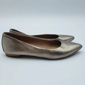 FRYE Sienna Pointed  Ballet Flats 8.5 Womens Slip On Leather Gold
