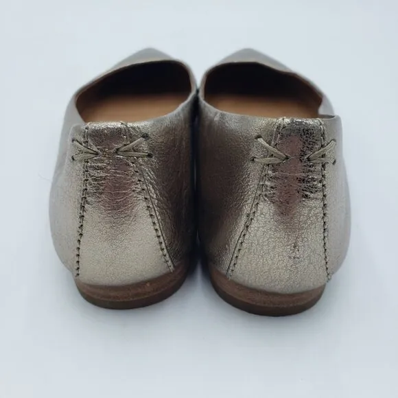 FRYE Sienna Pointed  Ballet Flats 8.5 Womens Slip On Leather Gold