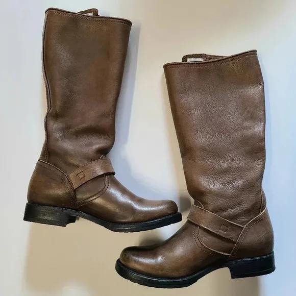 Frye Veronica 77618 Brown Leather Tall Knee High Riding Boots 5.5