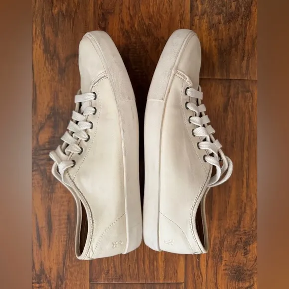 Frye White Sneakers Minimalist Lace-Up Design