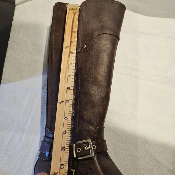 G By Guess Knee Height Tall Boots Hayden Brown Faux Leather sz 5.5