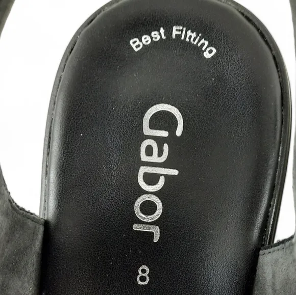 GABOR Comfort Chunky Sandals Adjustable Foam Platform Cushioned Black White 10.5