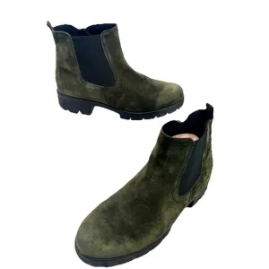 Gabor Womens Green Suede Chelsea Lug Ankle Boots Size 6 Dreamvelour