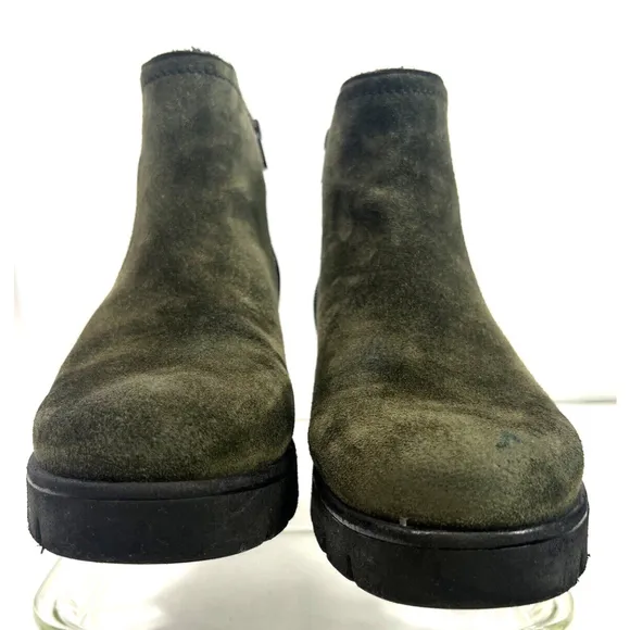 Gabor Womens Green Suede Chelsea Lug Ankle Boots Size 6 Dreamvelour