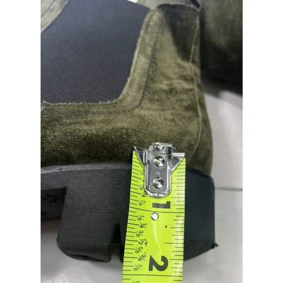 Gabor Womens Green Suede Chelsea Lug Ankle Boots Size 6 Dreamvelour