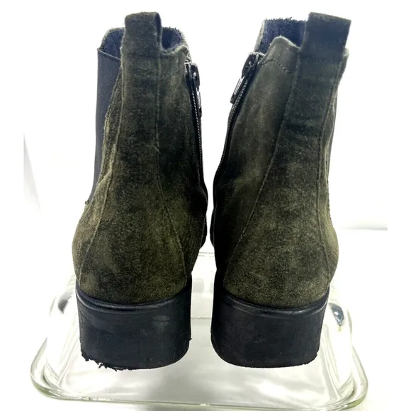 Gabor Womens Green Suede Chelsea Lug Ankle Boots Size 6 Dreamvelour