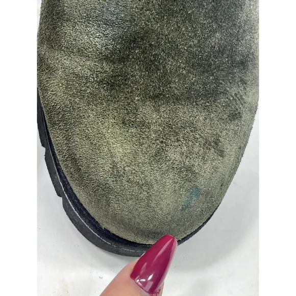 Gabor Womens Green Suede Chelsea Lug Ankle Boots Size 6 Dreamvelour