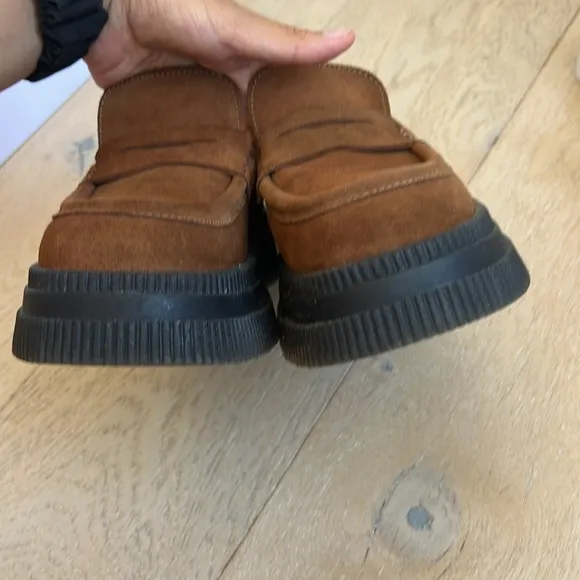 Ganni Creepers Wallaby Loafers Cognac