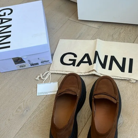 Ganni Creepers Wallaby Loafers Cognac