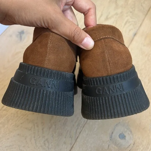 Ganni Creepers Wallaby Loafers Cognac