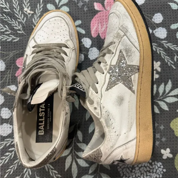 GCDS Ball Star Sneakers with Gray Laces