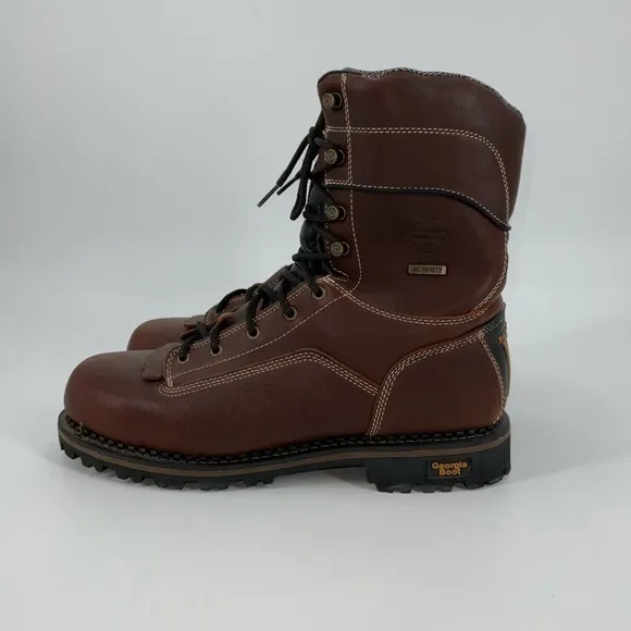 Georgia Boot AMP‎ LT Logger Composite Toe Low Heel Waterproof Work Boot Size 14W