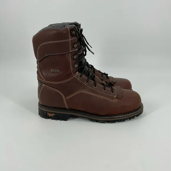 Georgia Boot AMP‎ LT Logger Composite Toe Low Heel Waterproof Work Boot Size 14W