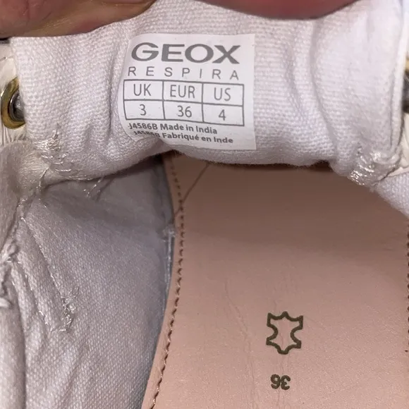 Geox Respira Nashik White &amp; Gold size EU36 4 US sneakers