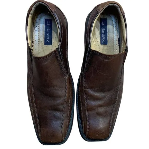G.H. Bass &amp; Co Glenn Mens US 10.5 Brown Leather Slip On Loafers Casual Shoes