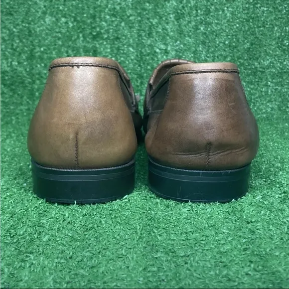 GH Bass Brown Leather Slip On Courier Kiltie Tassel Loafers Men’s Size 11.5 M