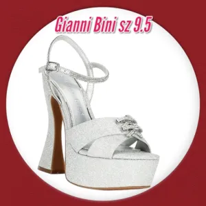 Gianni Bini Dempsey Glitter Rhinestone Bow Platform Sandals