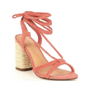 Gibson &amp; Latimer &quot;Tasha&quot; Suede Lace-up Sandals - Coral