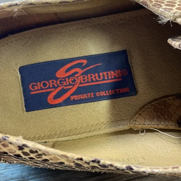 GIORGIO BRUTINI snake skin leather loafers mens size 10 (f81)