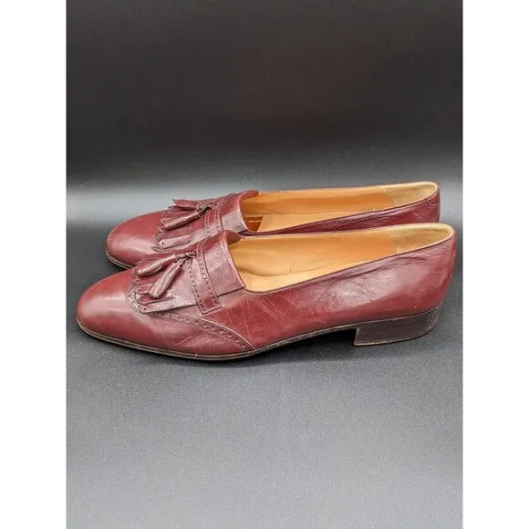 Givenchy Gentleman Paris Mens Size 11 Genuine Leather Brown Tassel Loafers