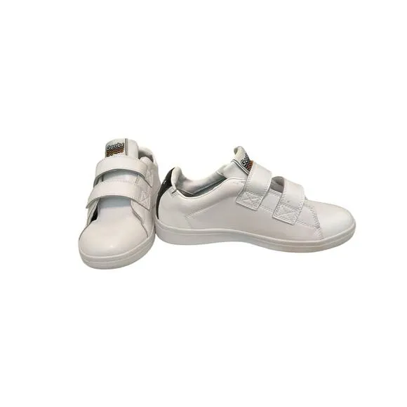Goats Sneakers Sz 7 Mens White Blue Low Tops Leather Upper Easy On Off