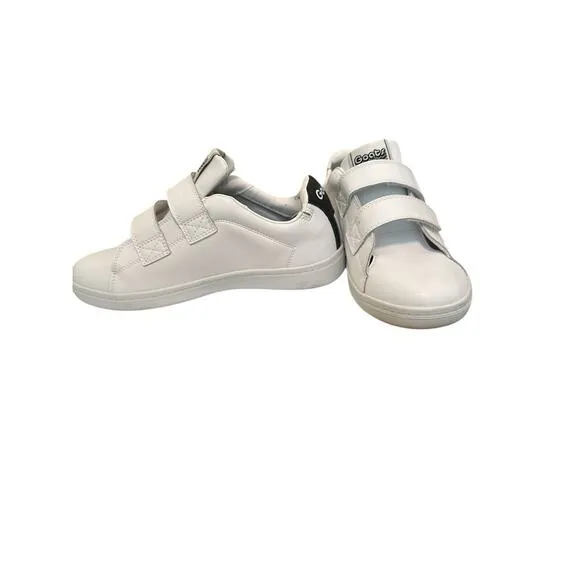 Goats Sneakers Sz 7 Mens White Blue Low Tops Leather Upper Easy On Off