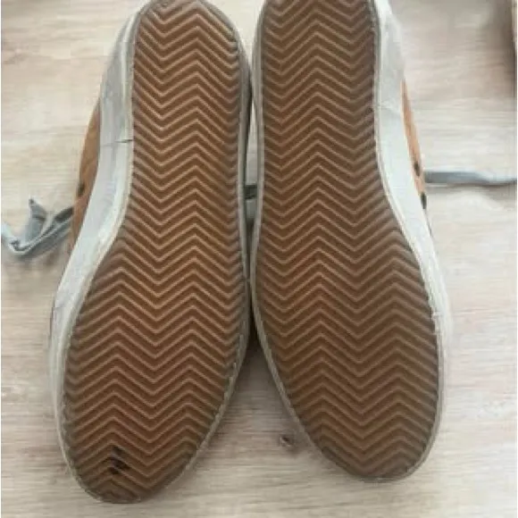 Golden Goose Brown and Green Sneakers with Suede Upper