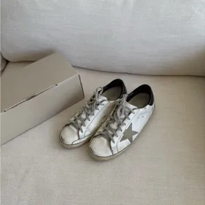 Golden Goose White and Black Sneakers Minimalist Design