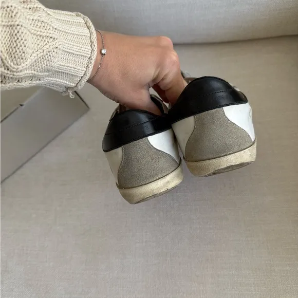 Golden Goose White and Black Sneakers Minimalist Design