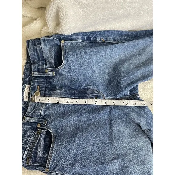 Good American Womens Good Classic High Rise Jeans Raw Hem Size 4 Waist 27