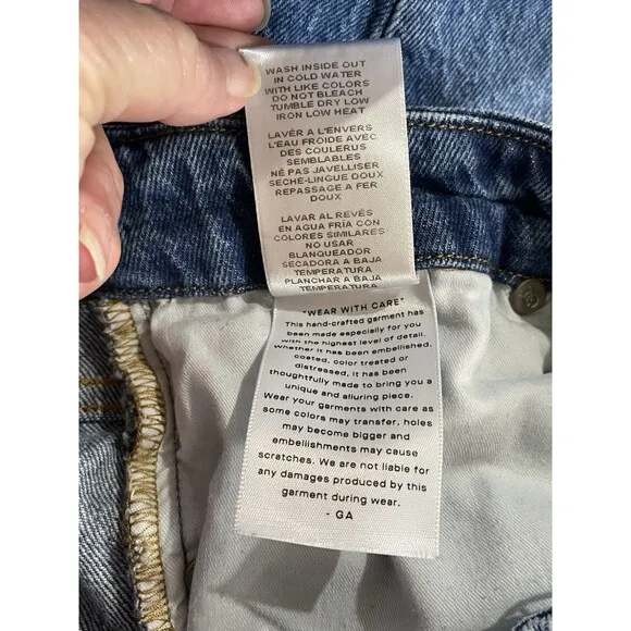 Good American Womens Good Classic High Rise Jeans Raw Hem Size 4 Waist 27