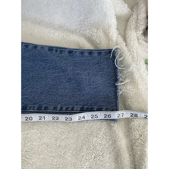 Good American Womens Good Classic High Rise Jeans Raw Hem Size 4 Waist 27