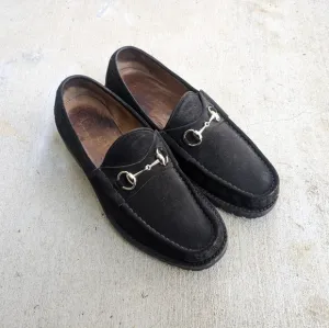 Gucci Horsebit Loafers Black Suede Men 10 Rubber