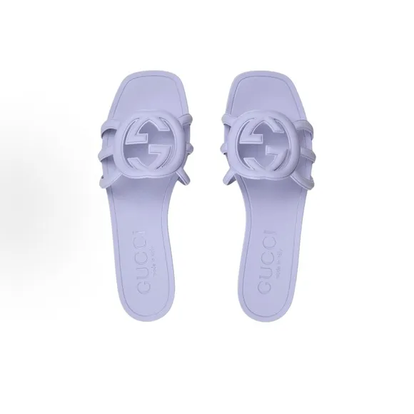 Gucci Purple Sandals with Interwoven Design
