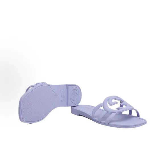 Gucci Purple Sandals with Interwoven Design