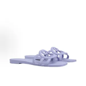 Gucci Purple Sandals with Interwoven Design