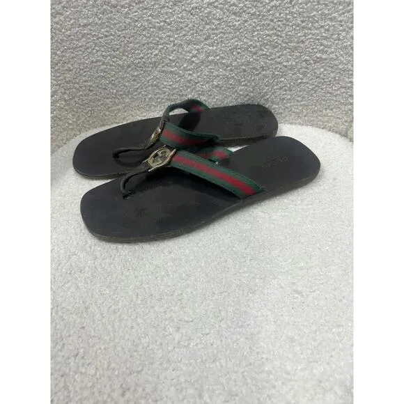 Gucci Web Strap Logo Sandals - Size 5.5