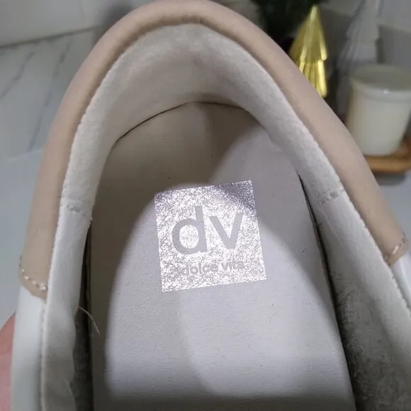 [H476] DV by Dolce Vita White and Tan Sneakers, Size 8