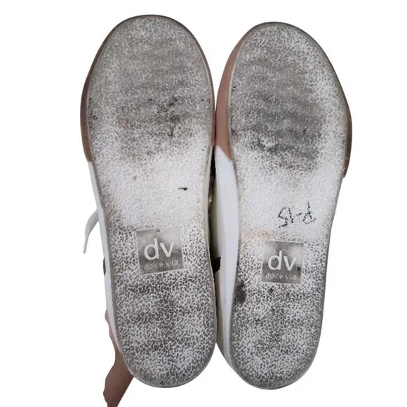 [H476] DV by Dolce Vita White and Tan Sneakers, Size 8